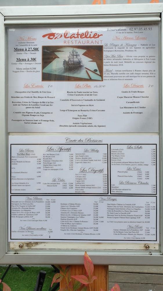 L'Atelier Restaurant Port-Louis - Menu Image 3