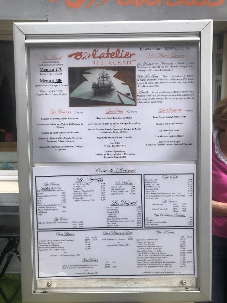 L'Atelier Restaurant Port-Louis - Menu Image 4